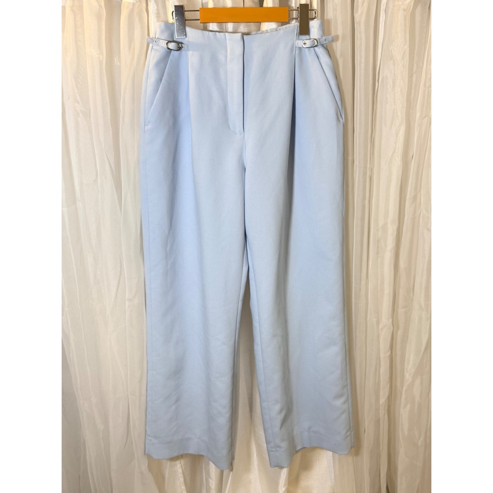Abercrombie & Fitch Sloane Tailored Pant Womens 27 Short Blue Curve Love Buckle